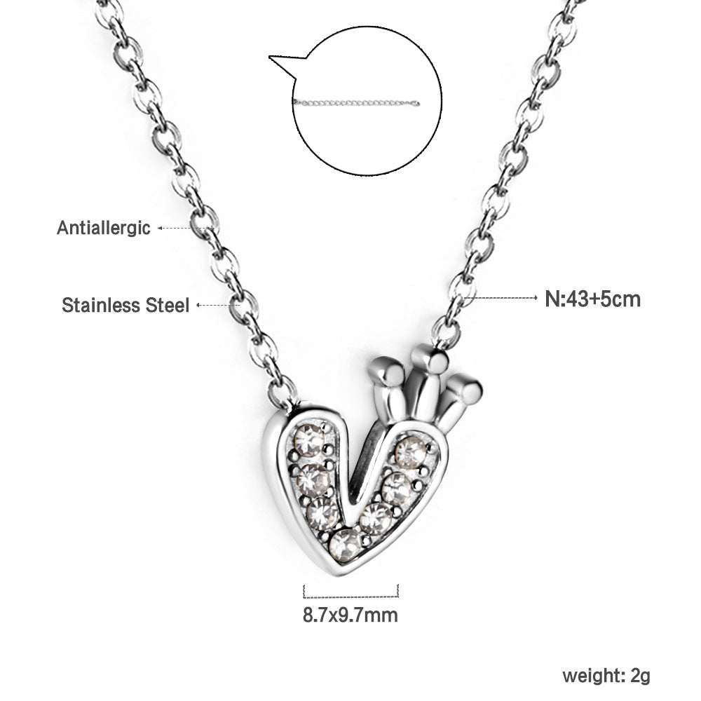 Damen Halskette mit liebevollem Herzmotiv aus goldplattiertem Edelstahl und funkelnden Zirkonia Shop Nory
