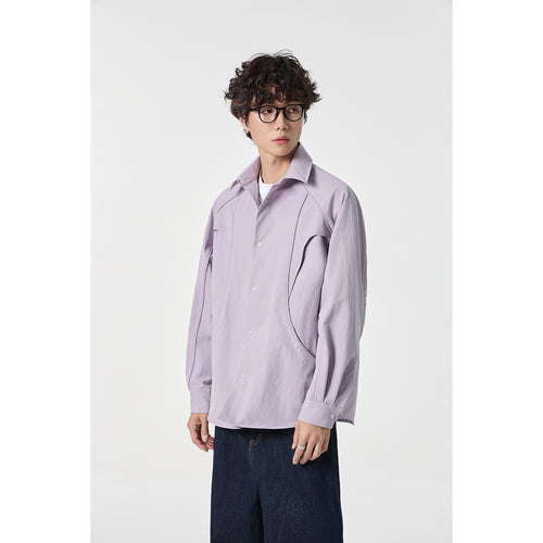 Damen Oversize-Hemdjacke mit geschwungener Teilnaht und Druckknopfleiste Shop Nory