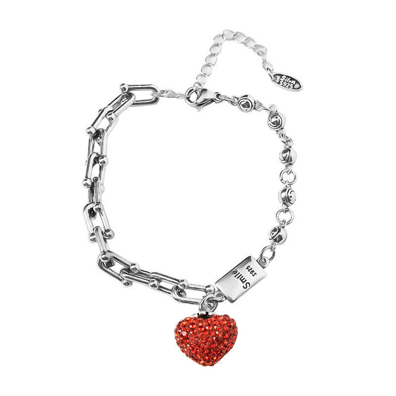 Damenarmband mit herzförmigem Anhänger und funkelnden Details Shop Nory