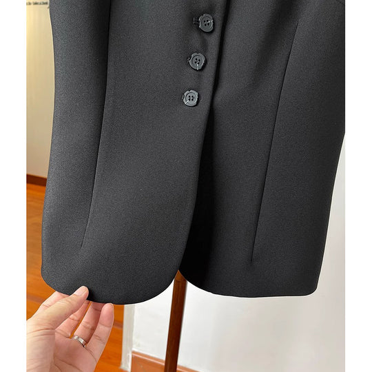 Damen Stilvolle ärmellose Blazer-Weste Shop Nory
