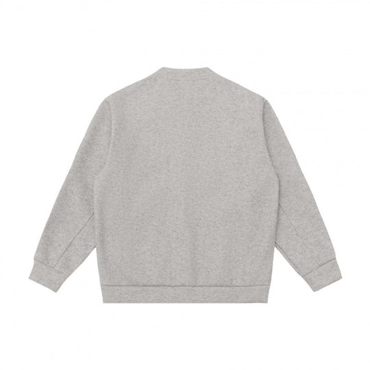 Unisex Lässige Knopfjacke aus Sweatstoff mit Stehkragen, gerippten Bündchen und Eingrifftaschen Shop Nory