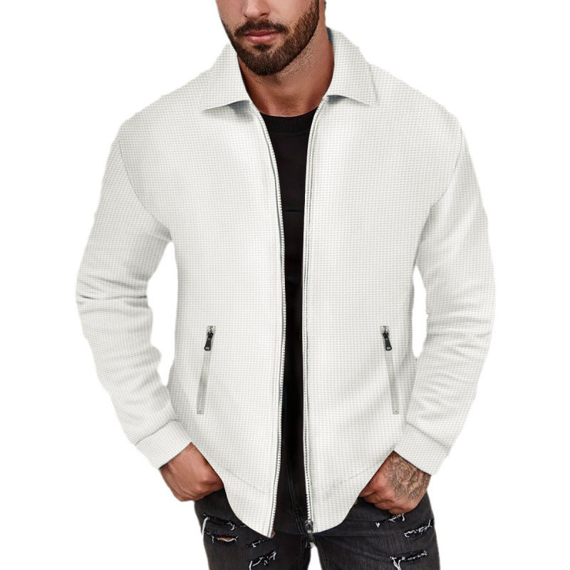 Herren modische Sweatjacke mit strukturierter Oberfläche und praktischen Reißverschlusstaschen
