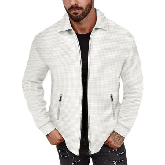 Herren modische Sweatjacke mit strukturierter Oberfläche und praktischen Reißverschlusstaschen