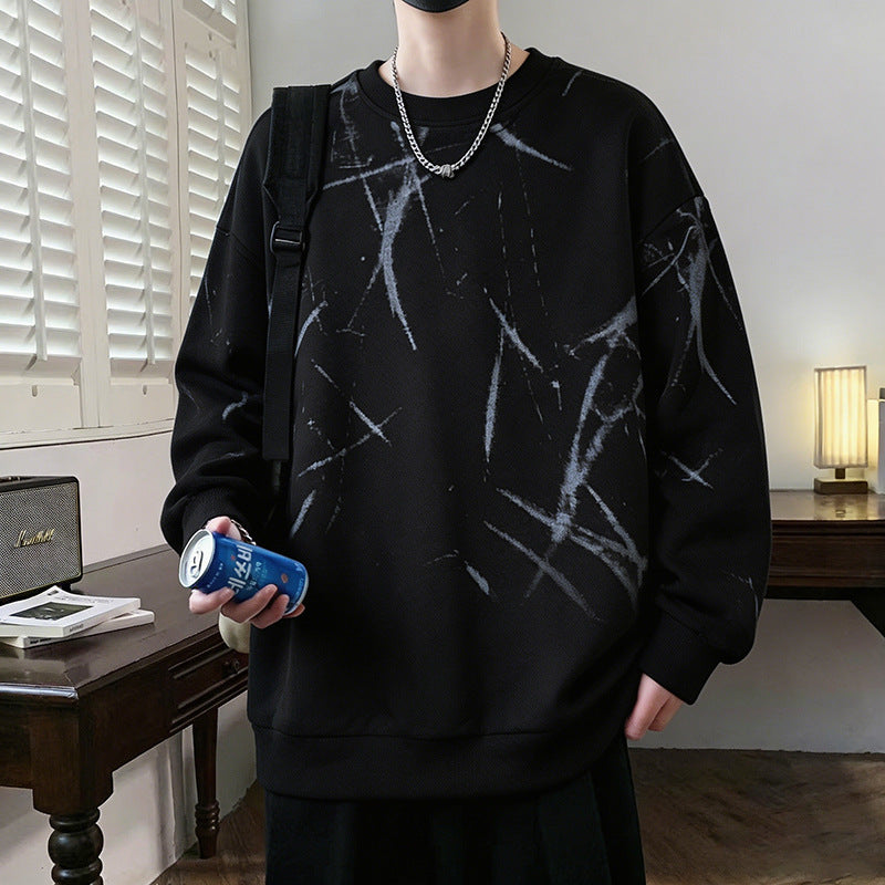 Herren Sweatshirt mit abstraktem Print, Rundhalsausschnitt und relaxed Fit Shop Nory
