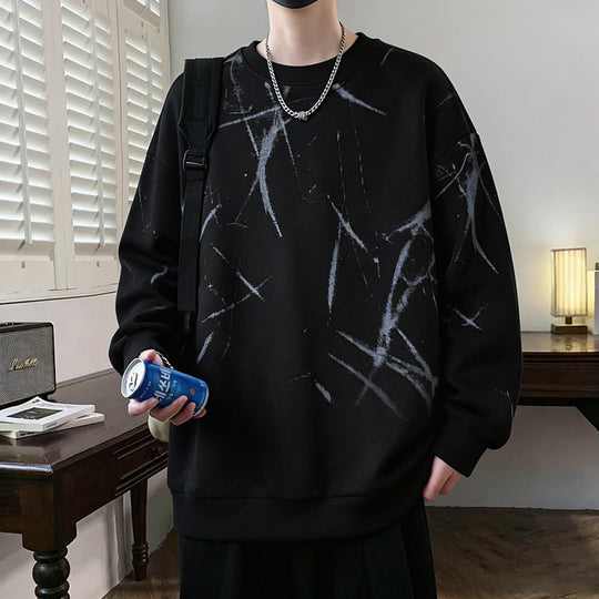 Herren Sweatshirt mit abstraktem Print, Rundhalsausschnitt und relaxed Fit Shop Nory