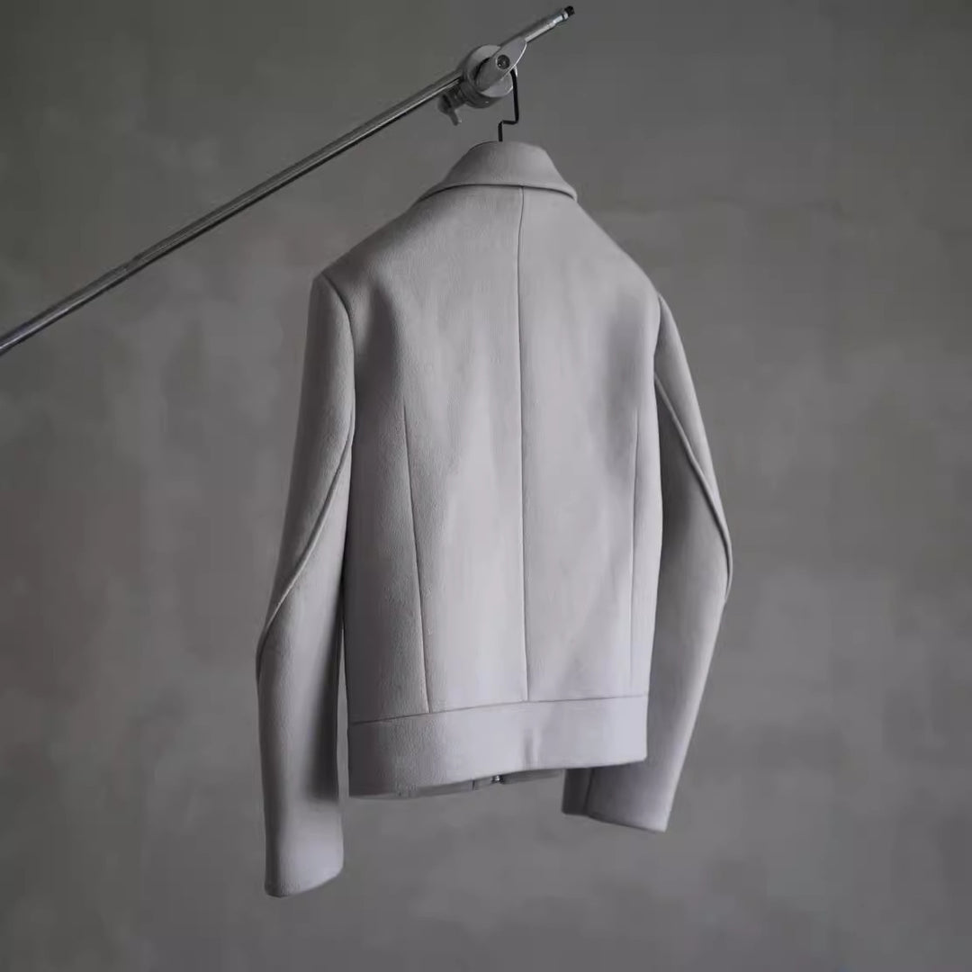 Damen Schlichter Wollmix-Kurzmantel mit verdecktem Reißverschluss und modernem Kragen Shop Nory
