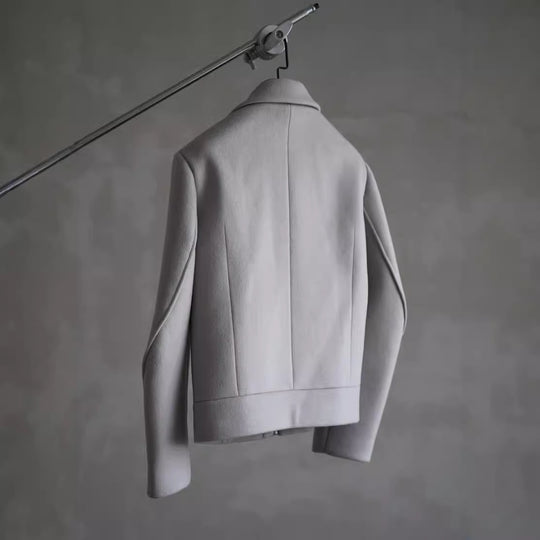 Damen Schlichter Wollmix-Kurzmantel mit verdecktem Reißverschluss und modernem Kragen Shop Nory