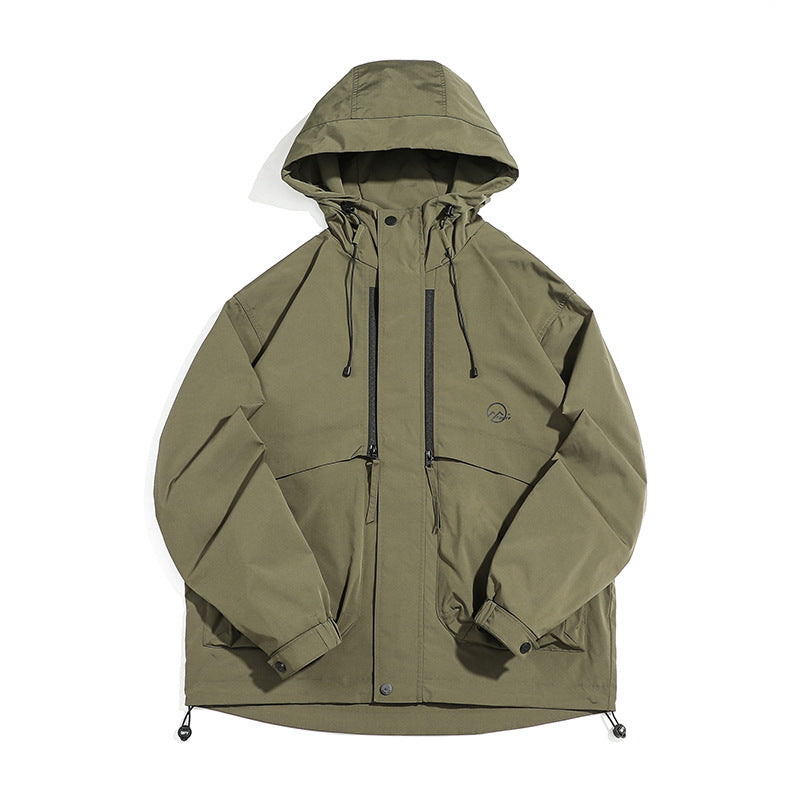 Unisex Technische Outdoorjacke im Boxy‑Cut mit Kapuze und vertikalen Brustreißverschlüssen Shop Nory