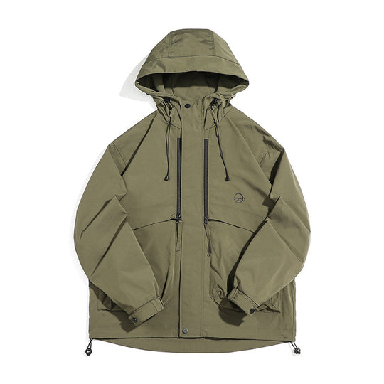 Unisex Technische Outdoorjacke im Boxy‑Cut mit Kapuze und vertikalen Brustreißverschlüssen Shop Nory