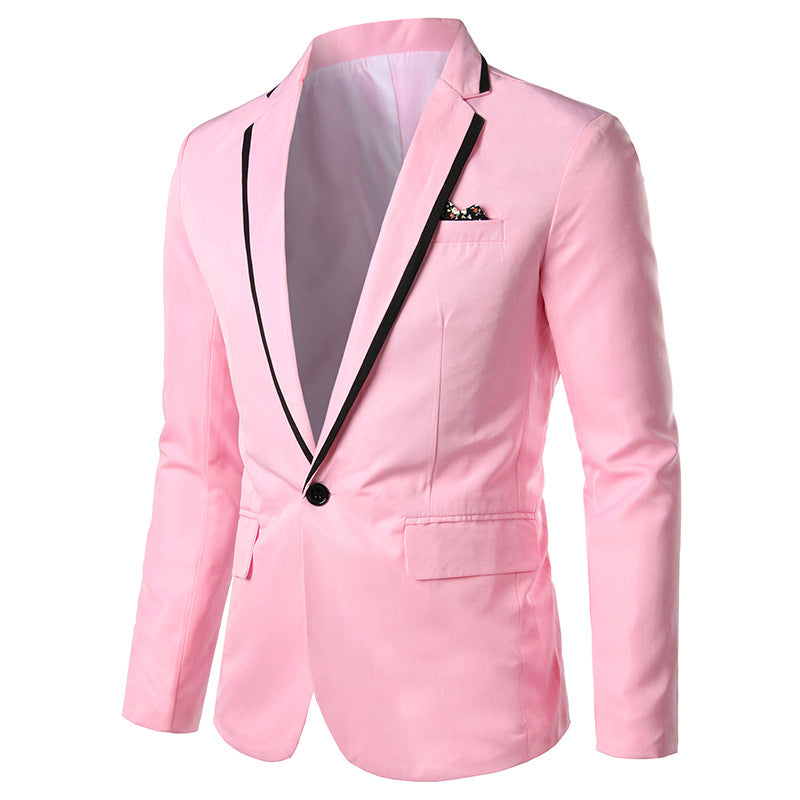 Herren Elegantes Smoking-Sakko mit kontrastpaspel, Schalkragen und Ein-Knopf-Verschluss Shop Nory
