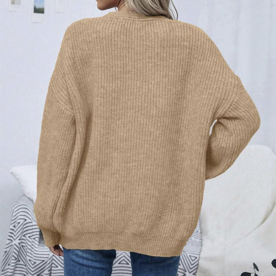 Damen Offener Oversize-Strickcardigan mit Raglanärmeln und feiner Rippenstruktur Shop Nory