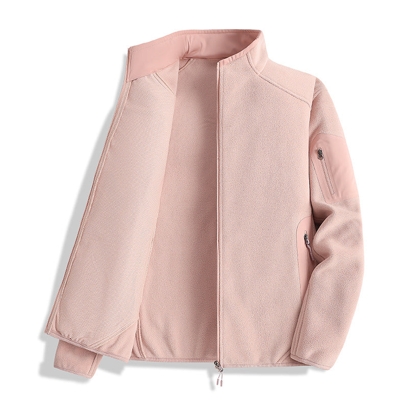 Herren Fleecejacke mit Stehkragen und Softshell-Einsätzen Shop Nory