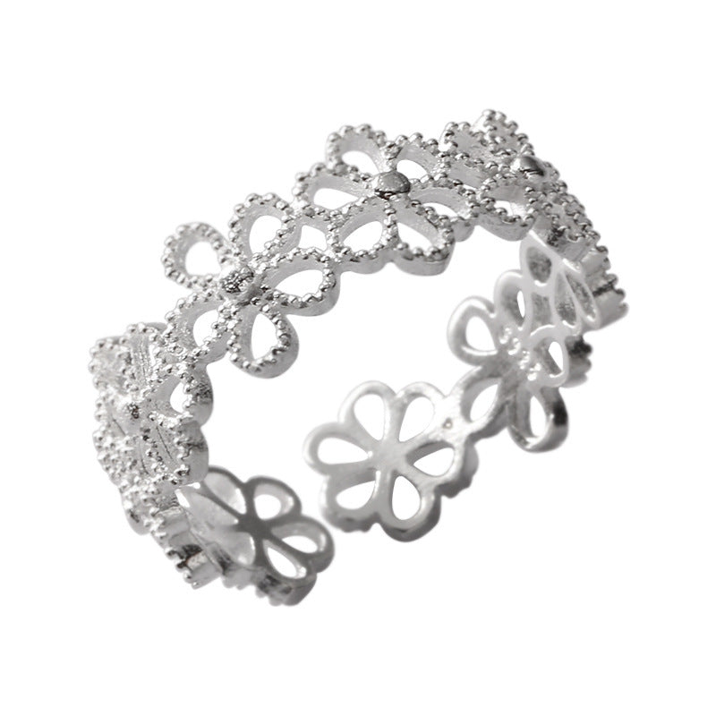 Damen Offener Blumenring mit kunstvollem Design Shop Nory