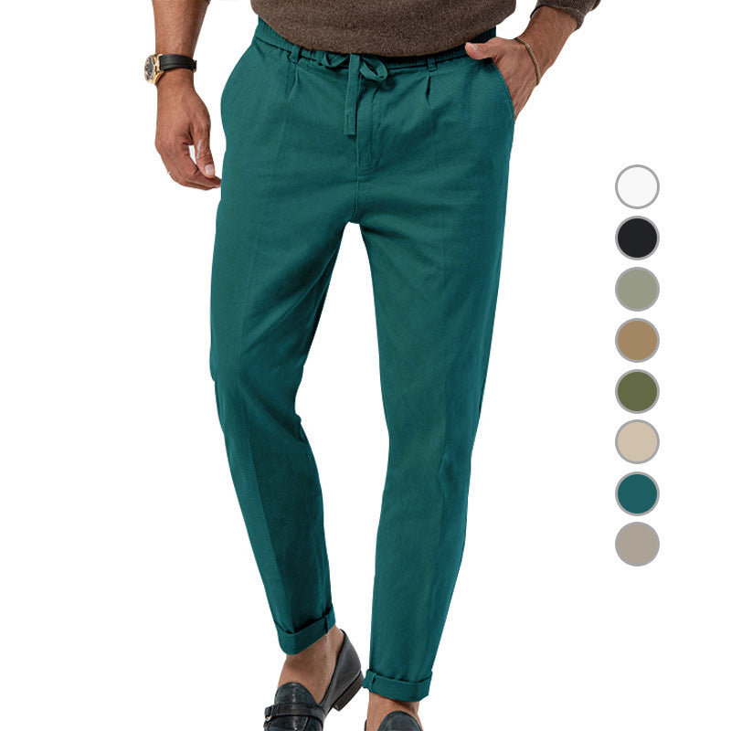 Herren Bequeme Chino-Hose mit elastischem Bund und stylischem Kordelzug