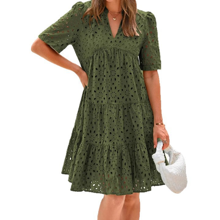 Damen Sommerkleid mit luftigen Lochmuster von