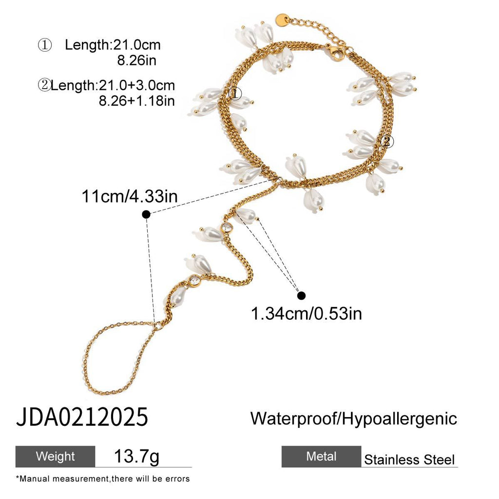 Damen Funkelndes Armband mit Perlenanhängern Shop Nory