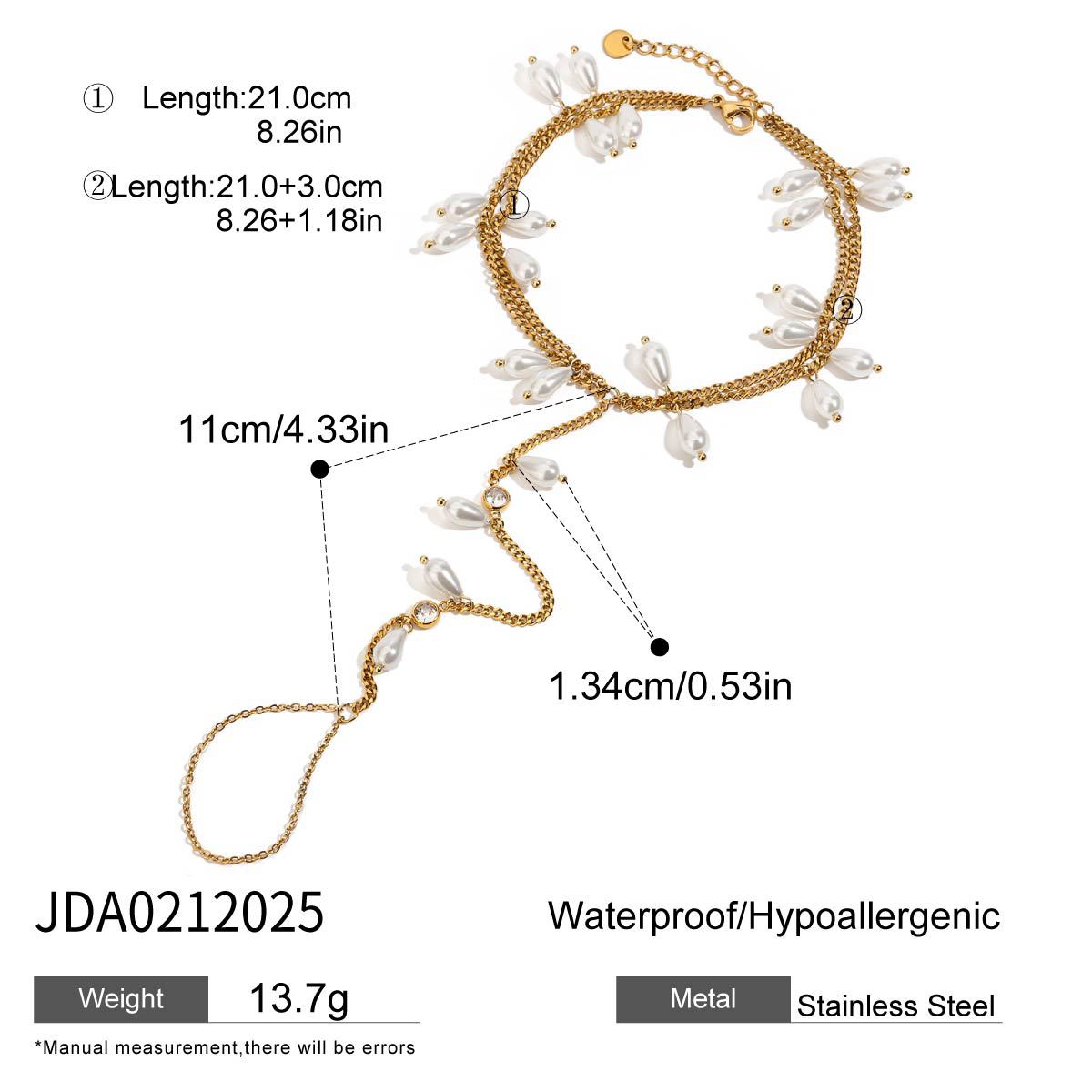 Damen Funkelndes Armband mit Perlenanhängern Shop Nory