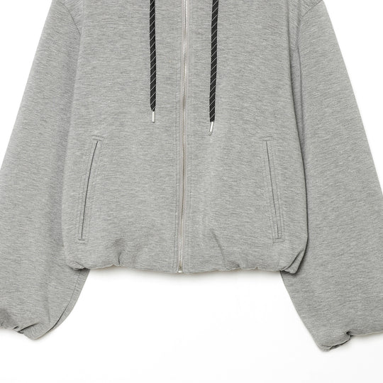 Damen Kurzgeschnittene Boxy-Kapuzenjacke mit durchgehendem Reißverschluss und kontrastierender Kordel Shop Nory