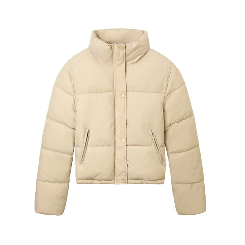 Damen Boxy-Pufferjacke mit hohem Stehkragen und verdeckter Druckknopfleiste Shop Nory