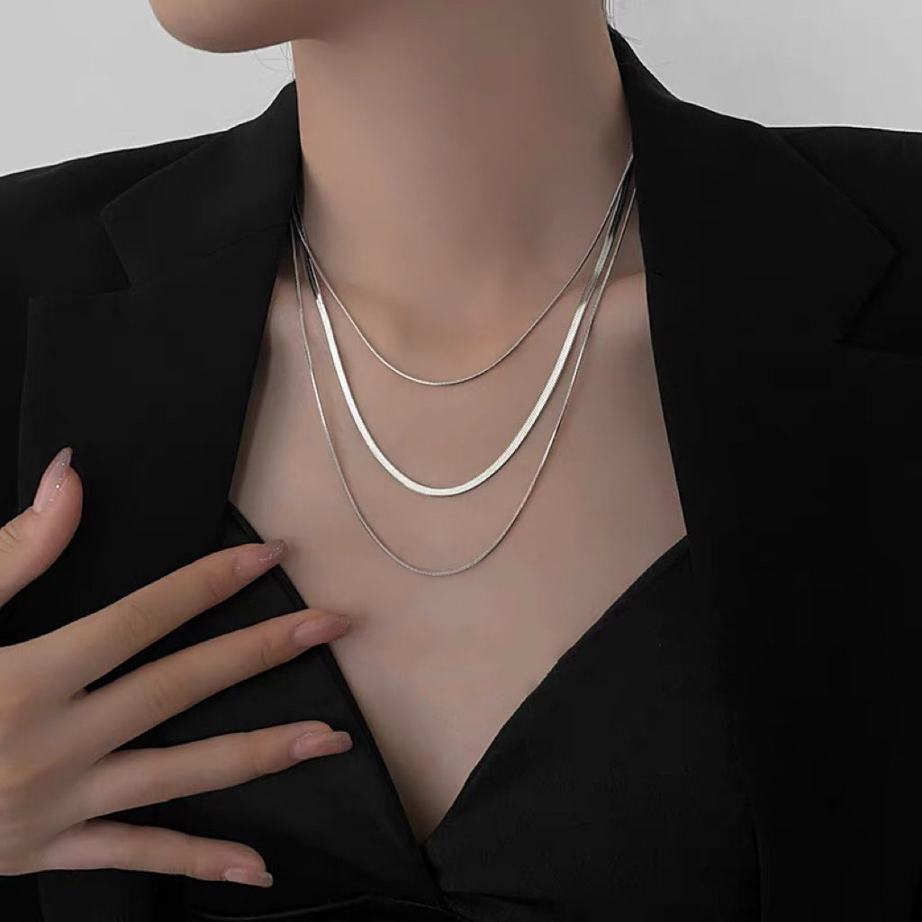Damen geschichtete Schlangenkette Halskette Shop Nory