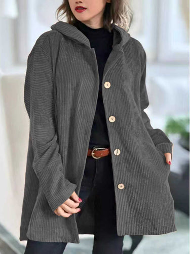 Hooded Casual-Jacke mit Fronttaschen