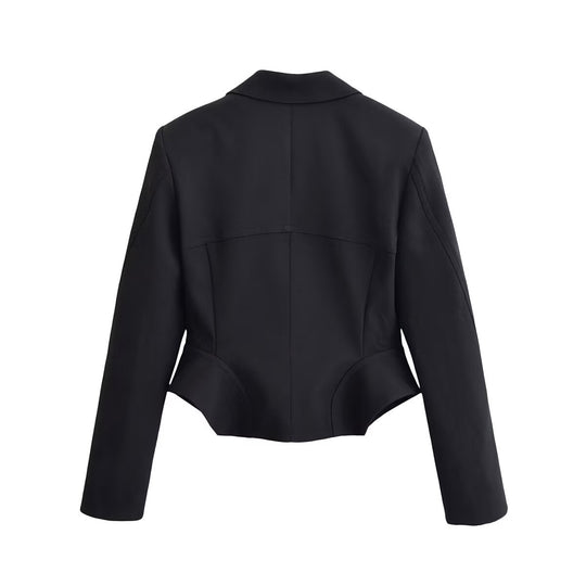 Damen Taillierter Cropped-Blazer mit Wiener Nähten und matt bezogenen Knöpfen Shop Nory