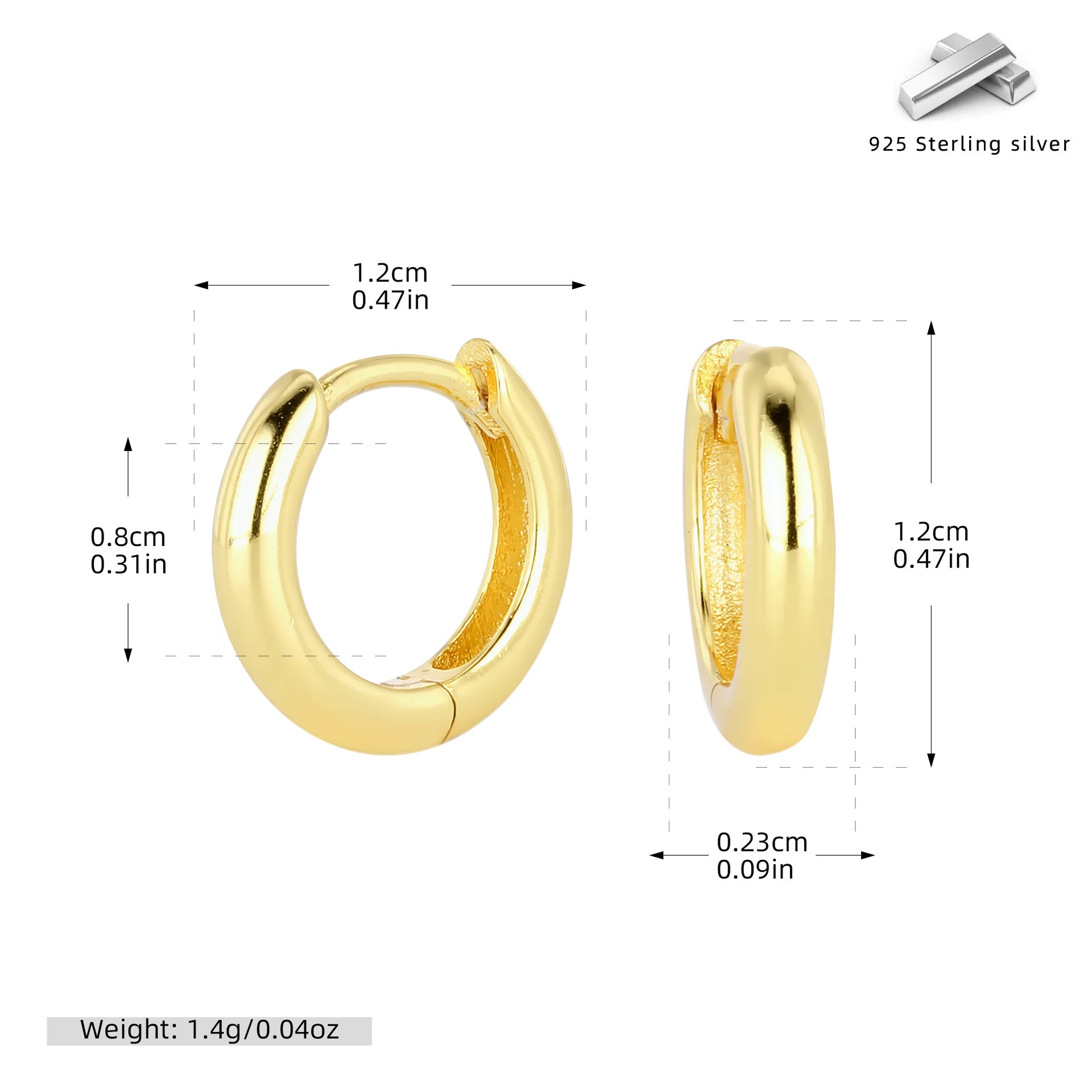 Damen Creolen in elegantem, modernem Design aus hochwertigem 925 Sterling Silber Shop Nory