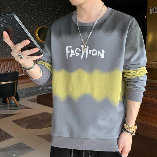 Herren Oversize Sweatshirt mit Batik-Wellenprint und Statement-Logo Shop Nory