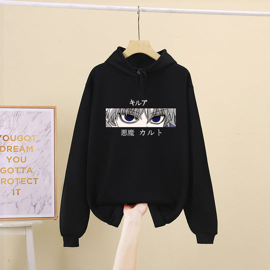 Unisex nan oversized Kapuzenpullover mit anime Augenprint und weicher Baumwollmischung Shop Nory