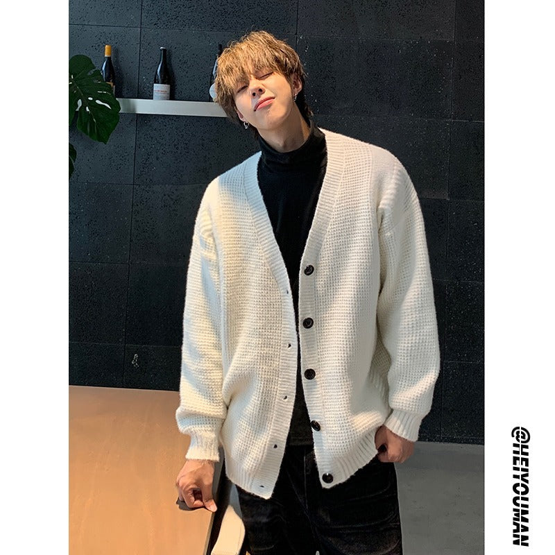 Herren Klassische Strickjacke mit Knopfleiste Shop Nory