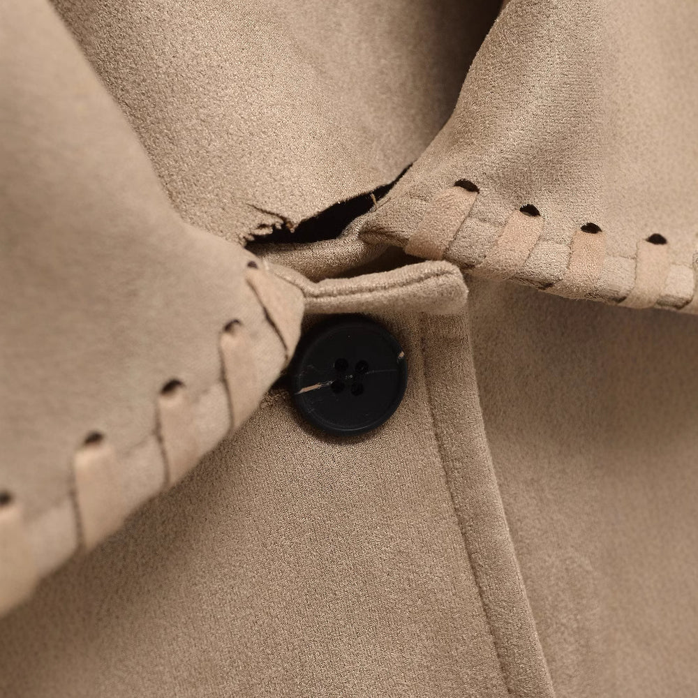 Damen Kurzjacke aus Veloursimitat mit Ziernaht‑Schnürung Shop Nory
