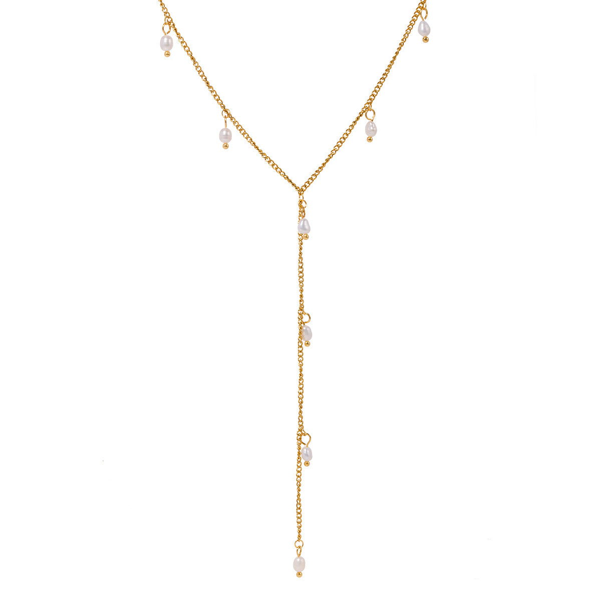 Damen Halskette mit elegantem Tropfenanhänger und feinen Perlenakzenten Shop Nory