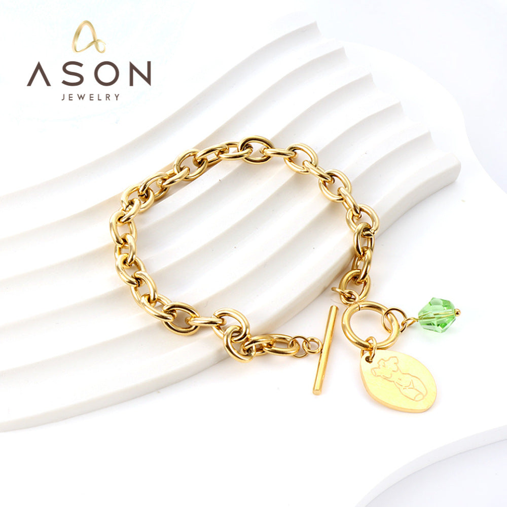 Damen Armband mit Perlenschnur und festlichem Herzanhänger Shop Nory