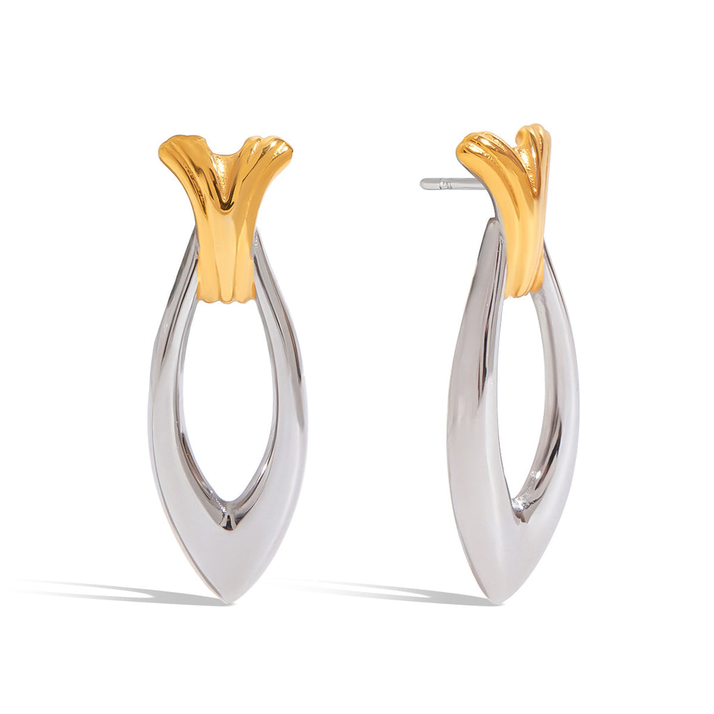 Damen Ohrhänger mit elegantem geschwungenem Design aus hypoallergenem Edelstahl Shop Nory