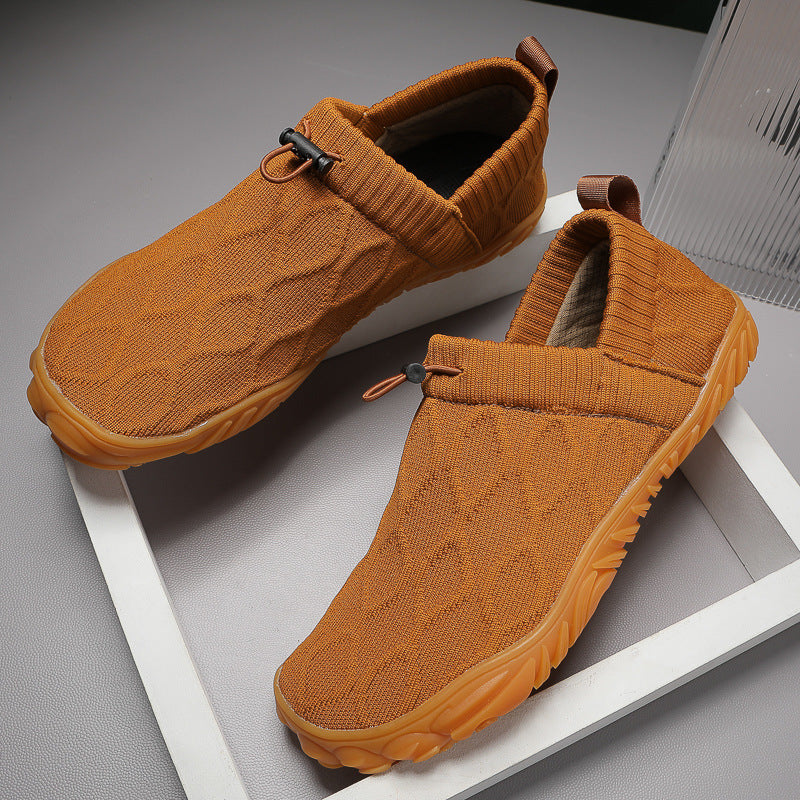 Herren gestrickte Slip-On Freizeitsneaker mit elastischem Schaft, Zuglasche und griffiger Gummisohle Shop Nory
