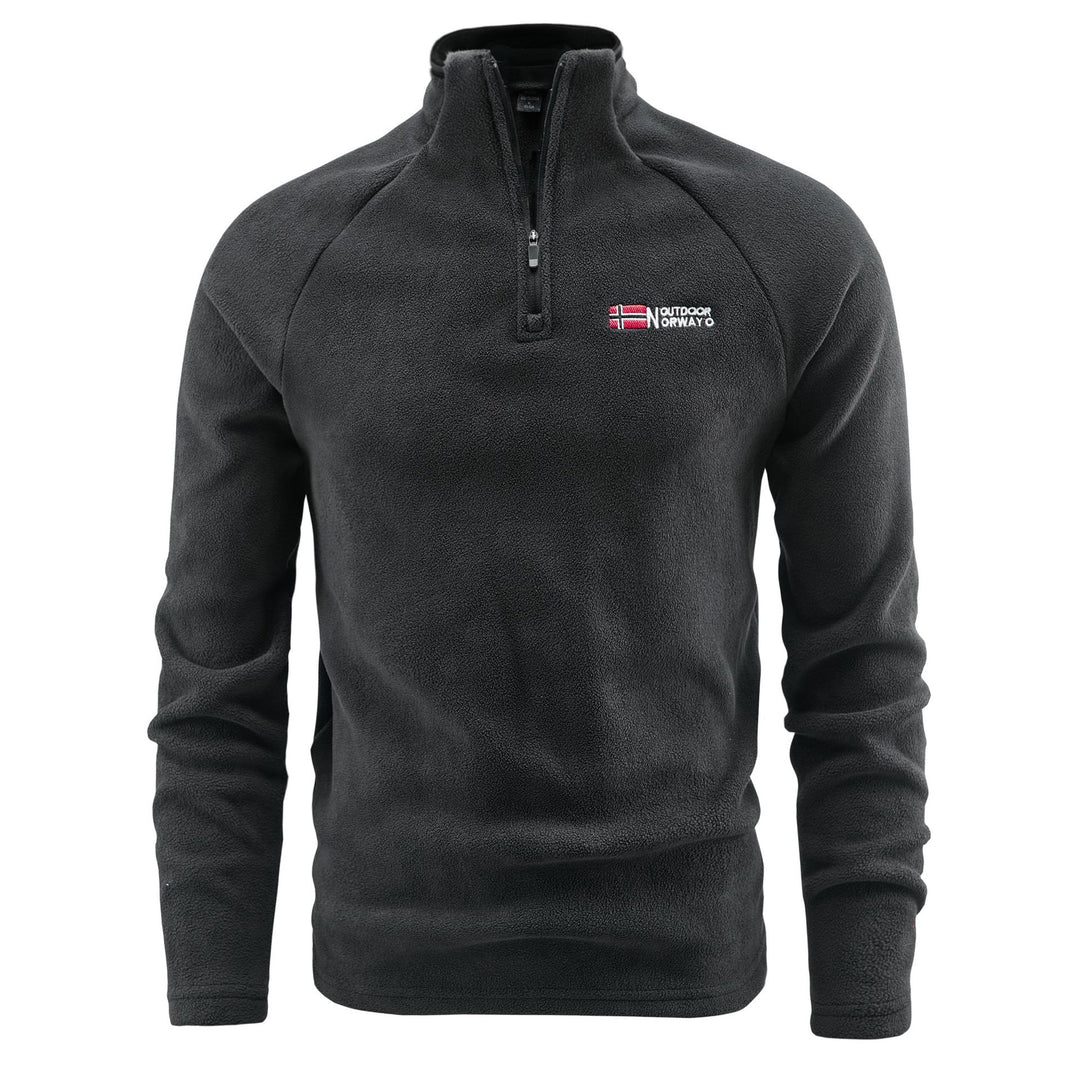 Herren Fleece-Pullover mit halbem Reißverschluss und hohem Stehkragen Shop Nory