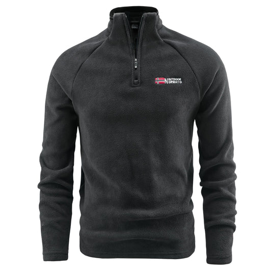 Herren Fleece-Pullover mit halbem Reißverschluss und hohem Stehkragen Shop Nory