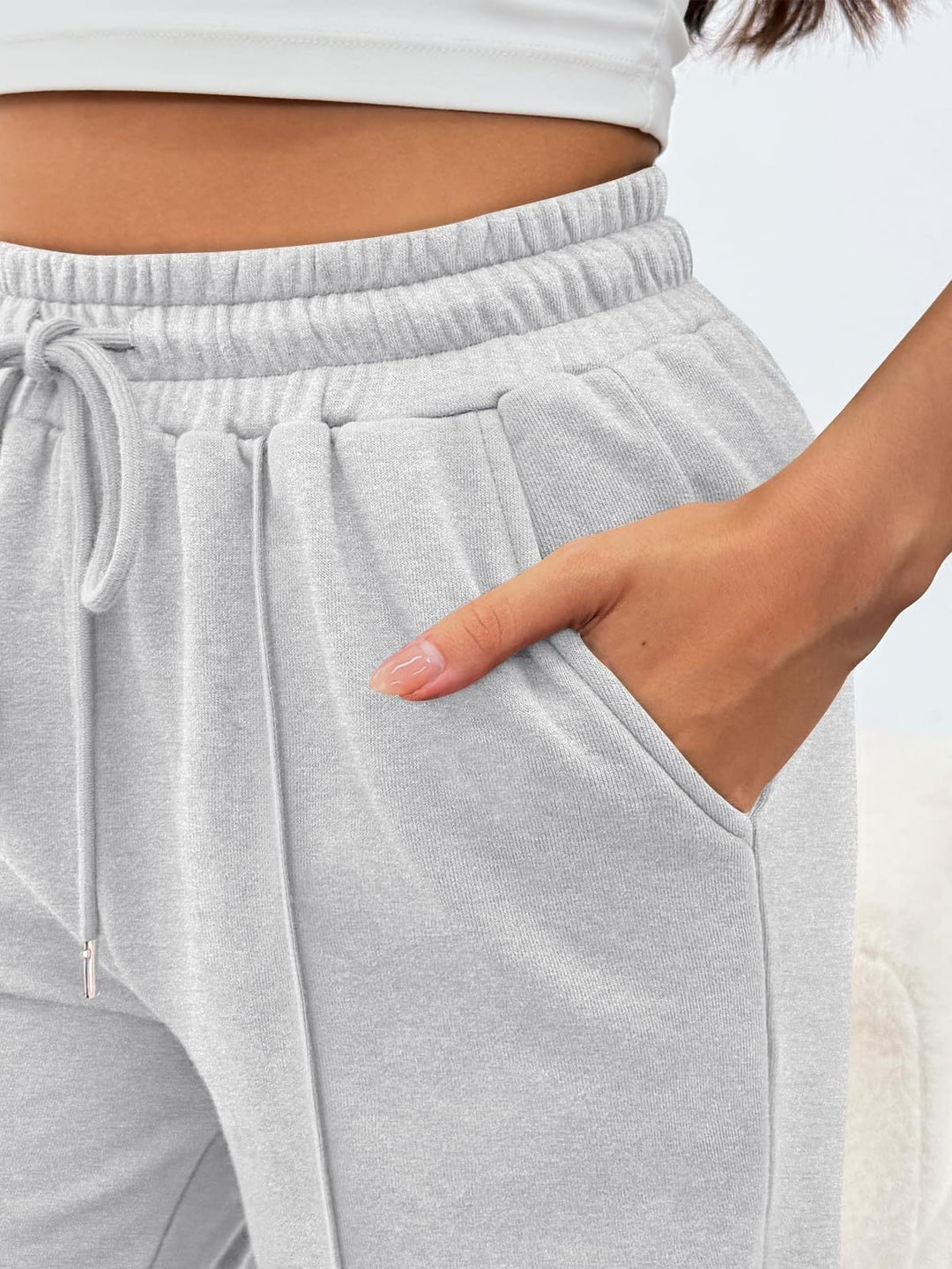 Damen nan komfortable High-Waist Jogginghose mit Kordelzug und tiefen Eingrifftaschen Shop Nory