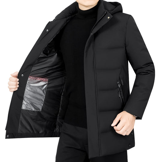 Herren Thermo-Winterkurzmantel mit luxuriösem Kunstfell-Innenfutter und Stehkragen Shop Nory