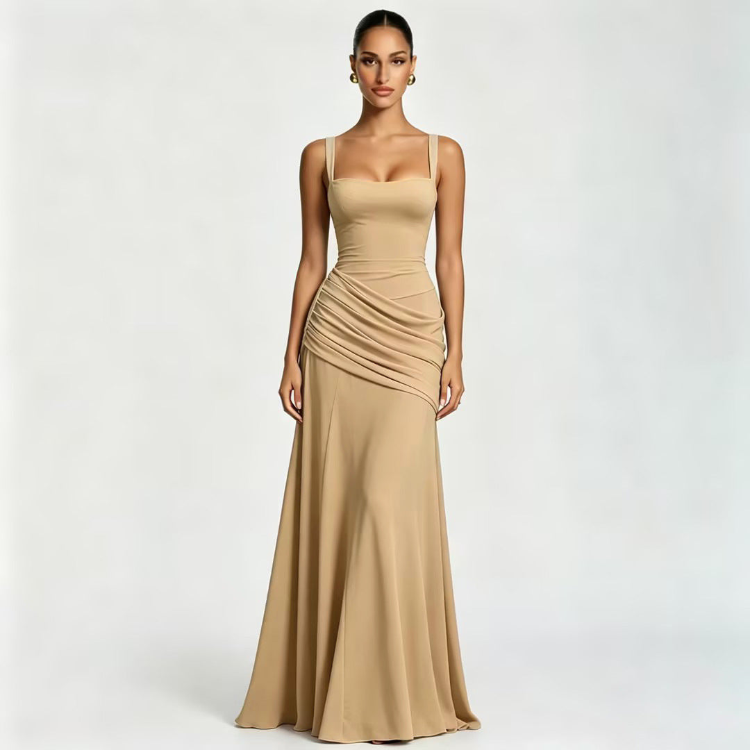 Damen Maxikleid mit innovativem Drapierungseffekt und elegantem Schnitt