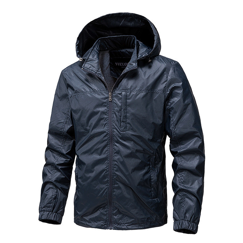 Herren Leichte wasserabweisende kompakt verstaubare Windjacke mit Kapuze Shop Nory