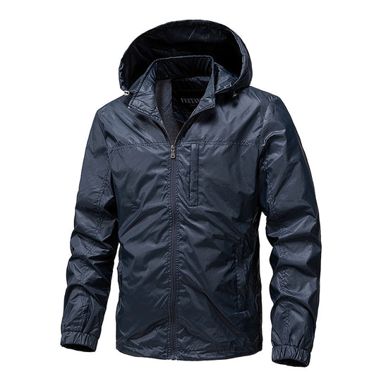 Herren Leichte wasserabweisende kompakt verstaubare Windjacke mit Kapuze Shop Nory