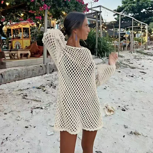 Damen Netz-Strandkleid
