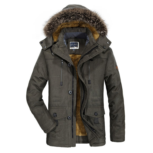 Herren hochwertiger Winterparka im Canvas‑Style mit abnehmbarem Kunstfellkragen und Thermofutter Shop Nory