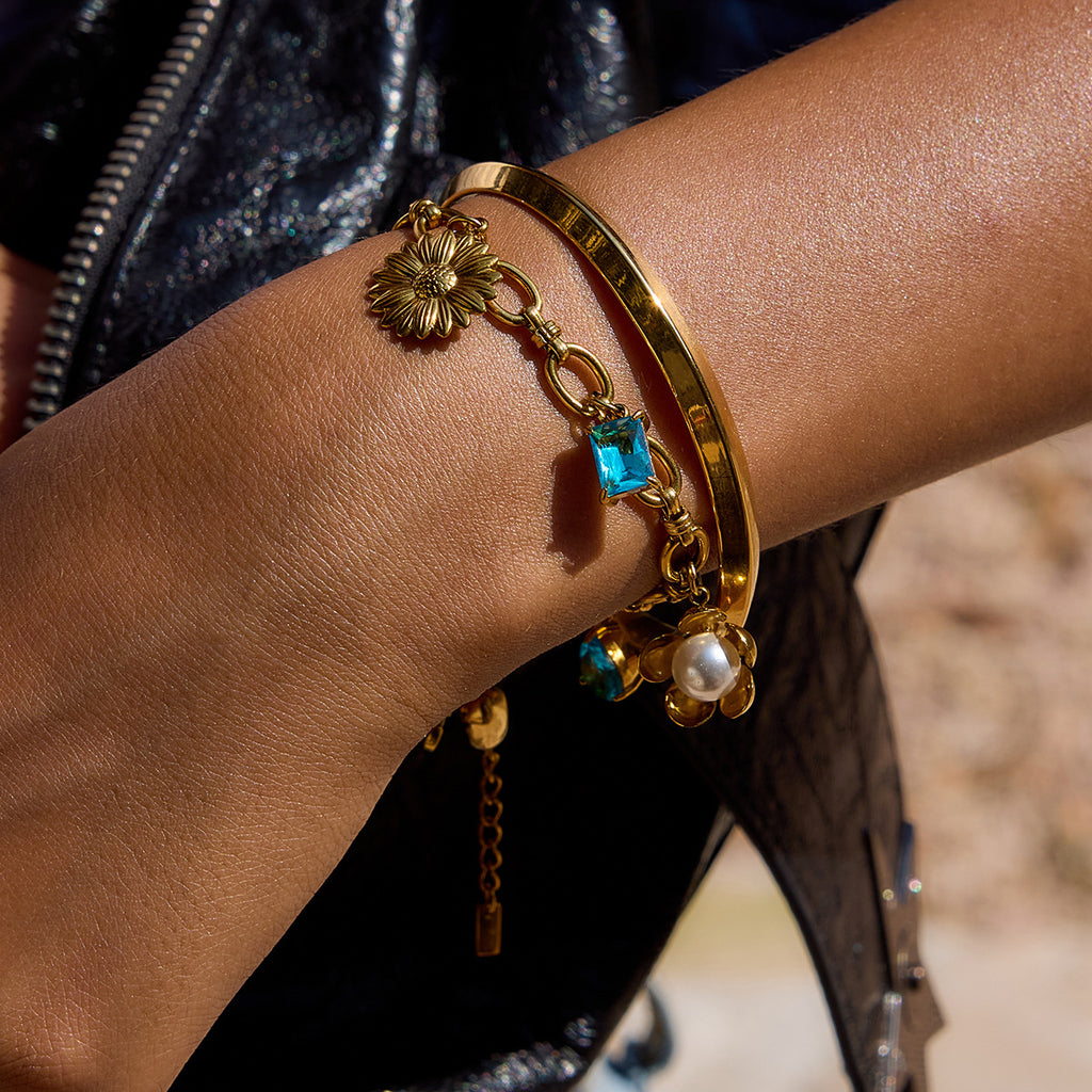 Damen Offenes Armband aus hypoallergenem Edelstahl mit elegantem Design Shop Nory