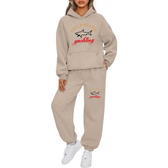 Damen oversized Hoodie und Jogginghose Set mit Kapuze Kängurutasche und gerippten Bündchen Shop Nory