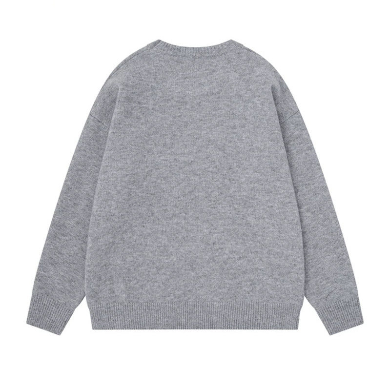 Damen Kuscheliger Strickpullover mit Eisbär-Applikation und eingearbeitetem Streifenschal Shop Nory