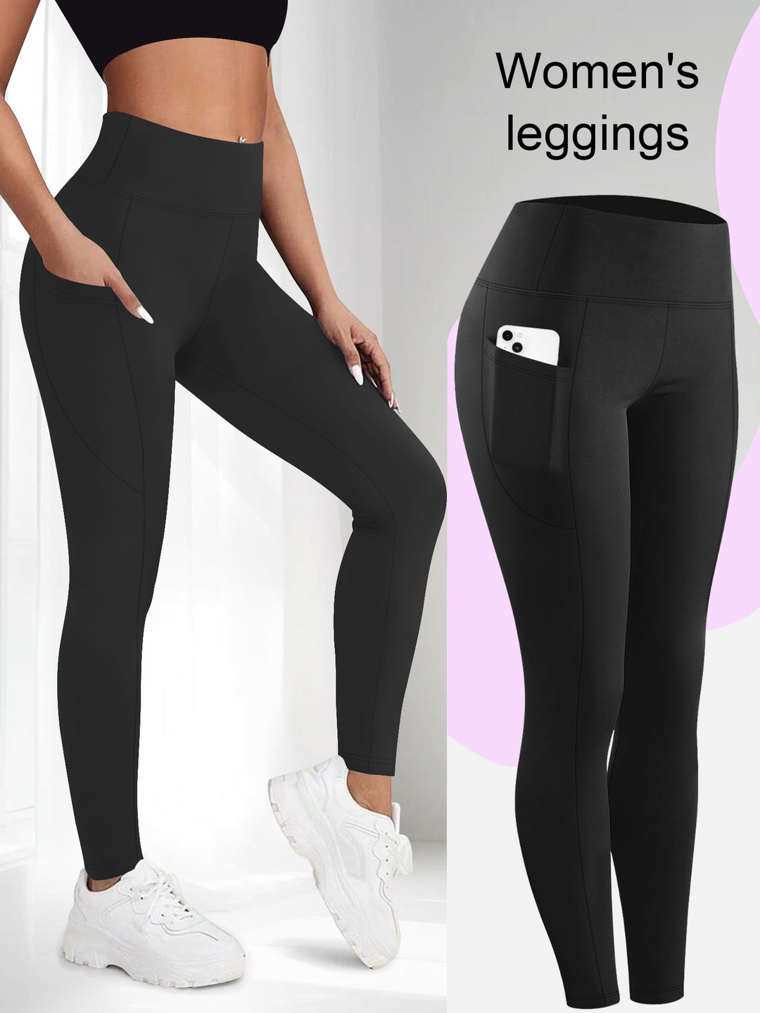 Damen Formende High-Waist Leggings mit Seitentasche und stützendem Stretch Shopy Nory