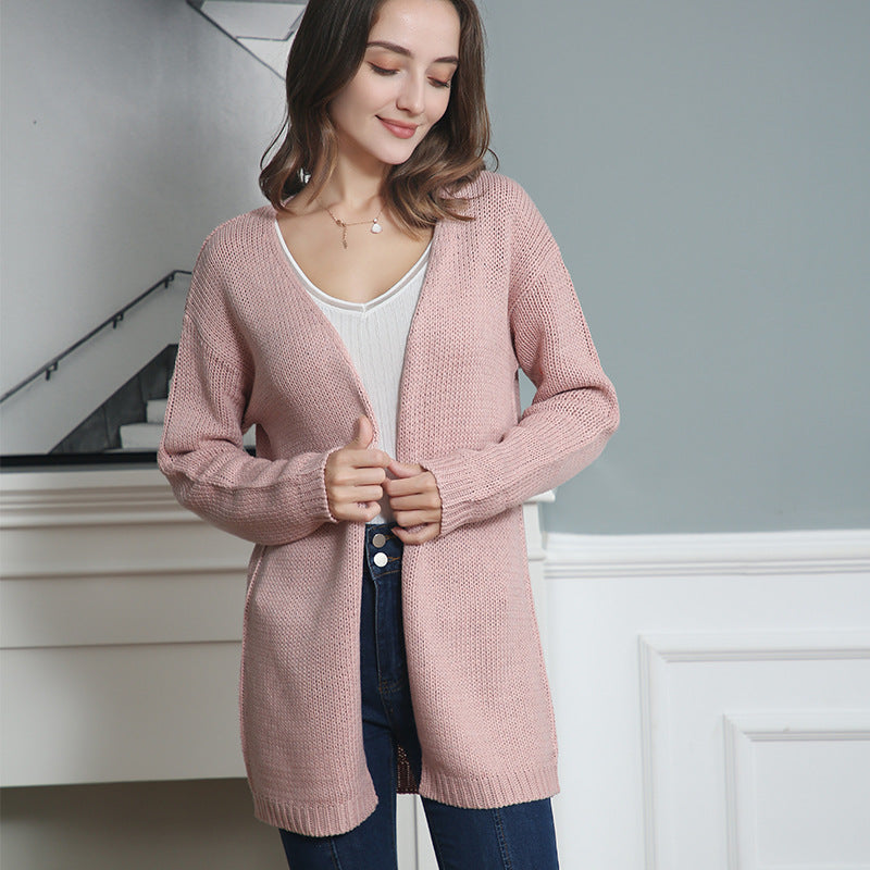 Damen Longline Strickcardigan ohne Verschluss mit offener Front und feiner Rippkante Shop Nory