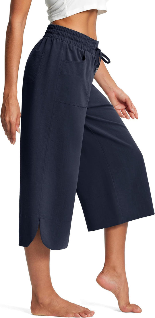 Damen bequeme Culotte mit elastischem Bund und praktischen Taschen